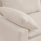 L-Shaped linen sectional sofa with right chaise(left-facing chaise),Beige