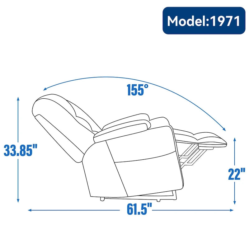 EMON'S Large Power Lift Recliner Chair with Massage and Heat for Elderly, Overstuffed Wide Recliners, Heavy Duty Motion Mechanis