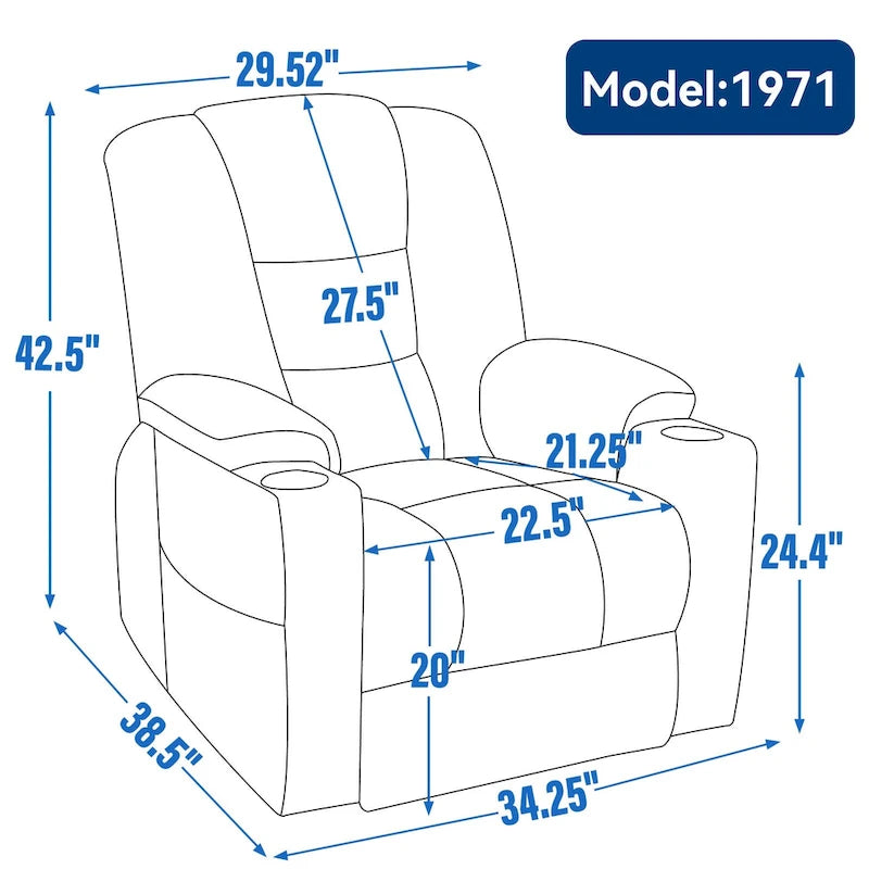 EMON'S Large Power Lift Recliner Chair with Massage and Heat for Elderly, Overstuffed Wide Recliners, Heavy Duty Motion Mechanis