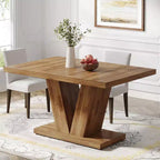 Table à manger de ferme en bois Lantine de 120 cm