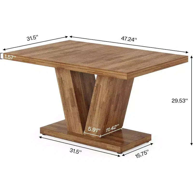 Table à manger de ferme en bois Lantine de 120 cm