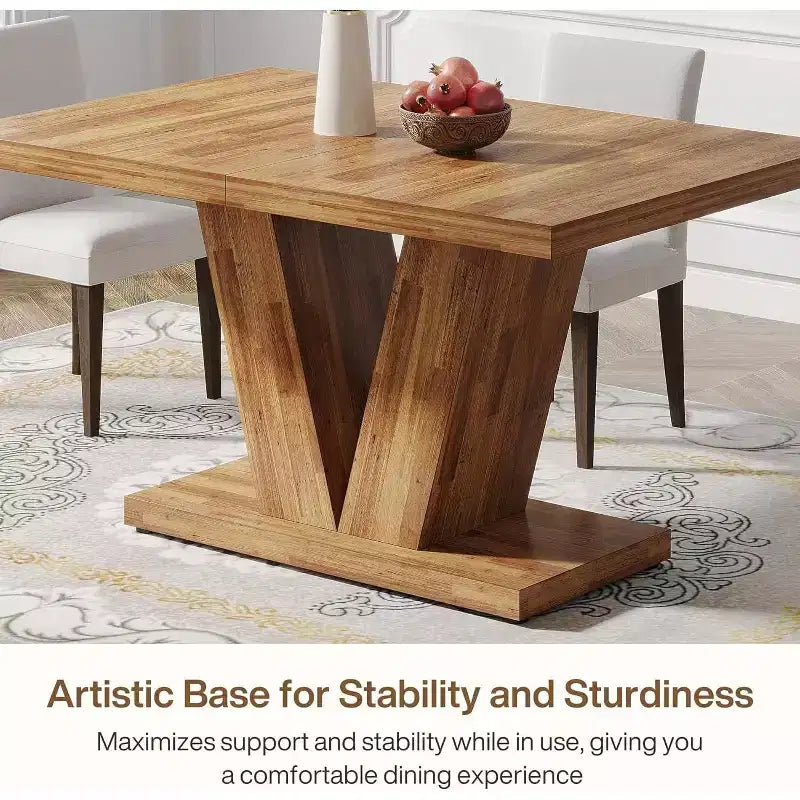 Table à manger de ferme en bois Lantine de 120 cm