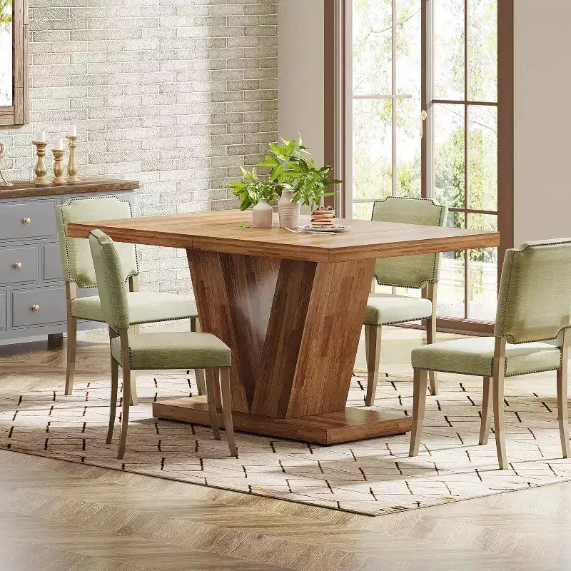 Table à manger de ferme en bois Lantine de 120 cm