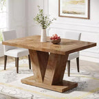 Table à manger de ferme en bois Lantine de 120 cm