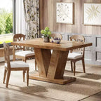 Table à manger de ferme en bois Lantine de 120 cm