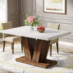 Table à manger de ferme en bois Lantine de 120 cm