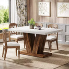 Table à manger de ferme en bois Lantine de 120 cm