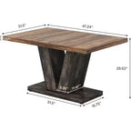 Table à manger de ferme en bois Lantine de 120 cm