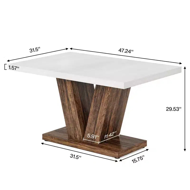 Table à manger de ferme en bois Lantine de 120 cm