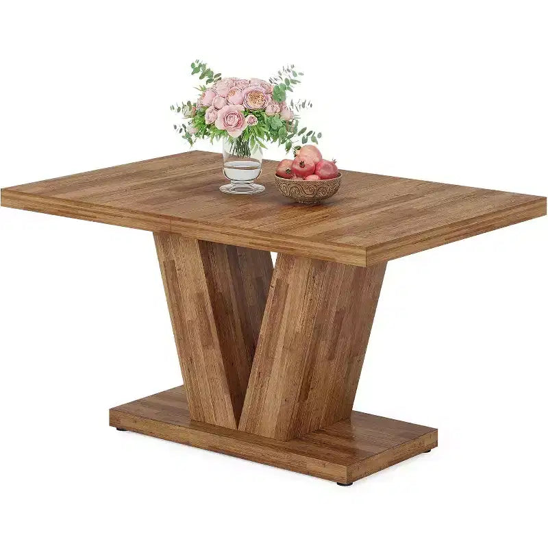 Table à manger de ferme en bois Lantine de 120 cm
