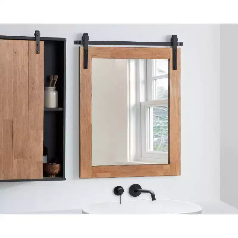 Miroir mural décoratif encadré Samuels Rustic Brown/Black - Kate & Laurel All Things Decor
