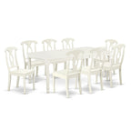 Ensemble de salle à manger East West Furniture – une table à manger rectangulaire et des chaises de cuisine, blanc lin (option pièces)