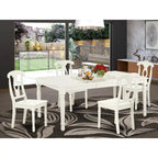 Ensemble de salle à manger East West Furniture – une table à manger rectangulaire et des chaises de cuisine, blanc lin (option pièces)