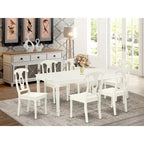 Ensemble de salle à manger East West Furniture – une table à manger rectangulaire et des chaises de cuisine, blanc lin (option pièces)