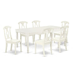 Ensemble de salle à manger East West Furniture – une table à manger rectangulaire et des chaises de cuisine, blanc lin (option pièces)