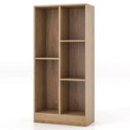 Costway Bibliothèque pour enfants à 5 compartiments, organisateur de rangement de jouets en bois pour chambre d'enfant, blanc/naturel