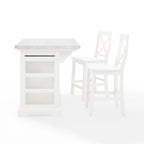 Crosley Julia Stainless Steel Top Island W/X-Back Stools - 50 W x60 D x41 H
