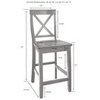 Crosley Julia Stainless Steel Top Island W/X-Back Stools - 50 W x60 D x41 H