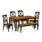 Ensemble de salle à manger East West Furniture comprenant une table de cuisine rectangulaire et des chaises de salle à manger avec un banc (options de couleur de finition)
