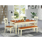 Ensemble de salle à manger East West Furniture comprenant une table de cuisine rectangulaire et des chaises de salle à manger avec un banc (options de couleur de finition)