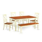Ensemble de salle à manger East West Furniture comprenant une table de cuisine rectangulaire et des chaises de salle à manger avec un banc (options de couleur de finition)