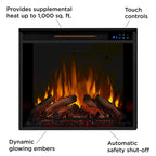 Valmont 74.25 Electric TV Stand Fireplace in Dark Mahogany by Real Flame - 75.5 W x 21.5 D x 27.7 H