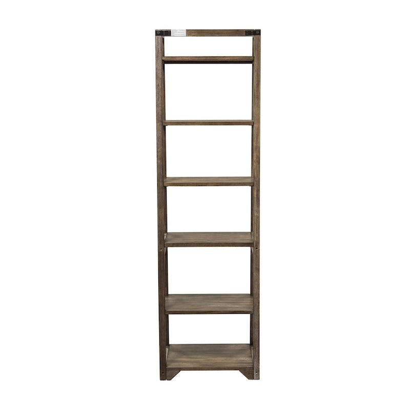 Stone Brook Rustic Saddle Leaning Bookcase