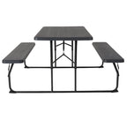 All-In-One Folding Picnic Table and Bench Set - Adult Size, Wood Grain