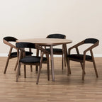 Mid-century Grey Fabric 5-piece Dining Set by Baxton Studio