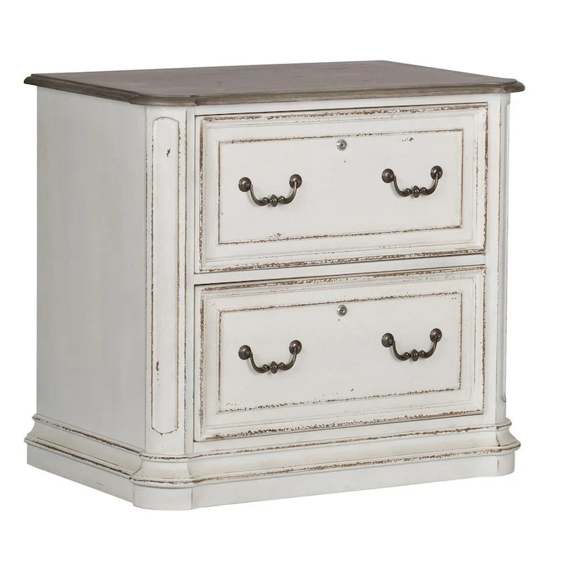 Magnolia Manor Antique White Jr Executive Media Lateral File