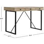 Bureau 3 tiroirs Hilton - DSK2206 - Marron rustique/Noir - Safavieh