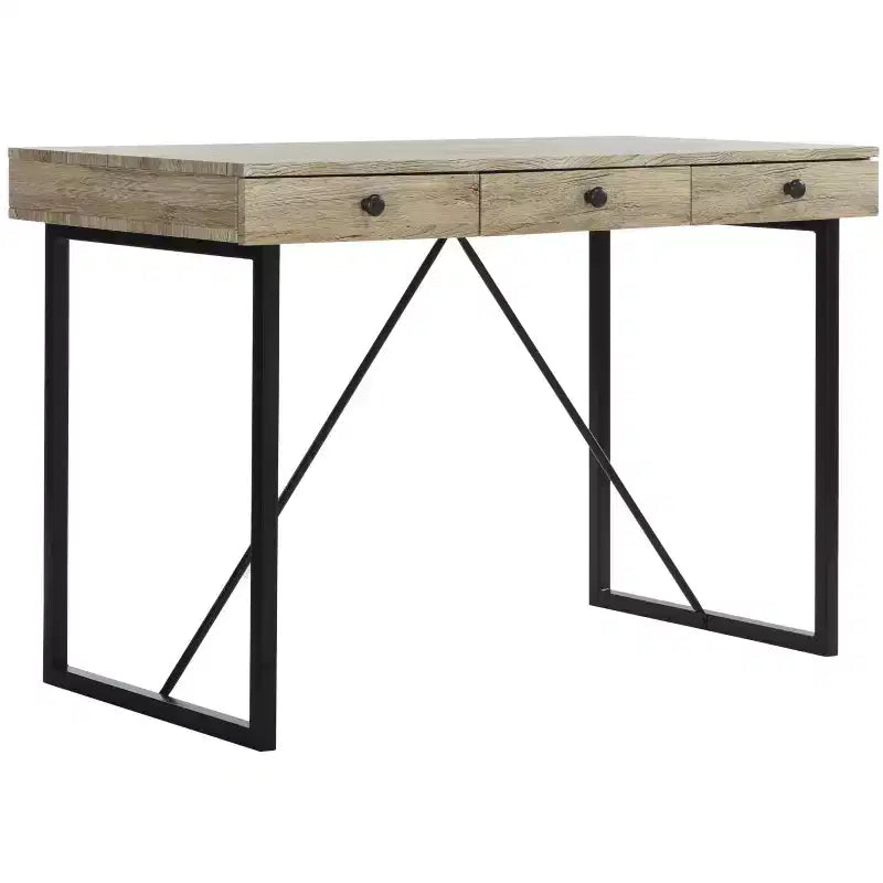 Bureau 3 tiroirs Hilton - DSK2206 - Marron rustique/Noir - Safavieh