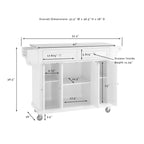 Chariot de cuisine Crosley pleine taille en acajou avec dessus en granit - 51,5 L x 18 P x 36,5 H