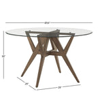 Table à manger Sheeba ronde du milieu du siècle avec base en noyer par iNSPIRE Q Modern