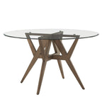 Table à manger Sheeba ronde du milieu du siècle avec base en noyer par iNSPIRE Q Modern