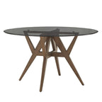 Table à manger Sheeba ronde du milieu du siècle avec base en noyer par iNSPIRE Q Modern