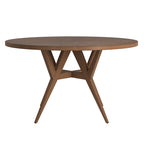 Table à manger Sheeba ronde du milieu du siècle avec base en noyer par iNSPIRE Q Modern