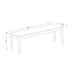 Banc de salle à manger Nicoli East West Furniture avec siège en bois, 54x15x17 pouces, (Options de finition)