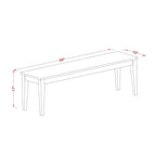 Banc de salle à manger Nicoli East West Furniture avec siège en bois, 54x15x17 pouces, (Options de finition)