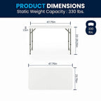 Plastic Height Adjustable Folding Table