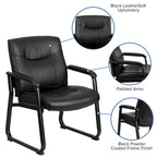 Big & Tall Soft Leather Sled Base Executive Reception Chair