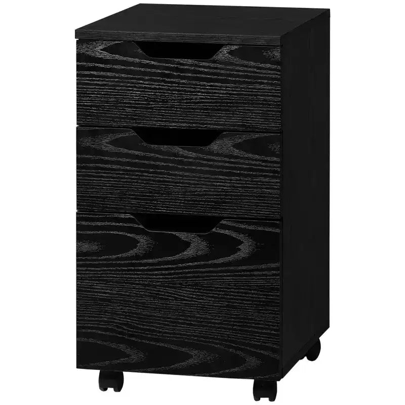 HOMCOM Meuble de Rangement à 3 Tiroirs sur Roulettes, Support d'Imprimante, Meuble de Classement Vertical