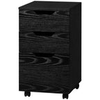 HOMCOM Meuble de Rangement à 3 Tiroirs sur Roulettes, Support d'Imprimante, Meuble de Classement Vertical