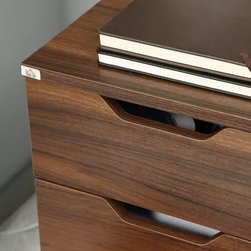 HOMCOM Meuble de Rangement à 3 Tiroirs sur Roulettes, Support d'Imprimante, Meuble de Classement Vertical