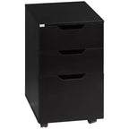 HOMCOM Meuble de Rangement à 3 Tiroirs sur Roulettes, Support d'Imprimante, Meuble de Classement Vertical