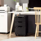 HOMCOM Meuble de Rangement à 3 Tiroirs sur Roulettes, Support d'Imprimante, Meuble de Classement Vertical