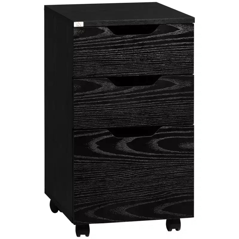 HOMCOM Meuble de Rangement à 3 Tiroirs sur Roulettes, Support d'Imprimante, Meuble de Classement Vertical