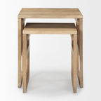 Grier Solid Wood With Cane Accents Square Nesting Accent Tables (Set of 2) - 20L x 20W x 23H