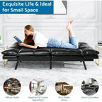 Futon Sofa Bed, Modern Convertible Sleeper Couch Daybed with Adjustable Armrests for Studio, Apartment, Office, Small Space