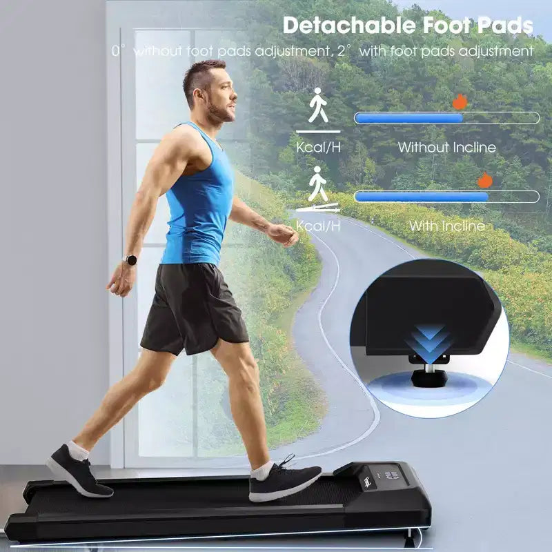 Costway 0.6-3.8MPH Walking Pad Under Desk Treadmill with Remote Control and LED Display Black/Pink/White/Grey